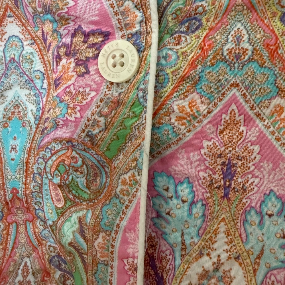 Ralph Lauren Paisley Button-Up pajama top size xs - Picture 3 of 7